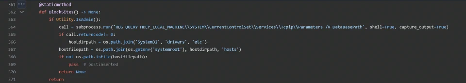 Website blocking