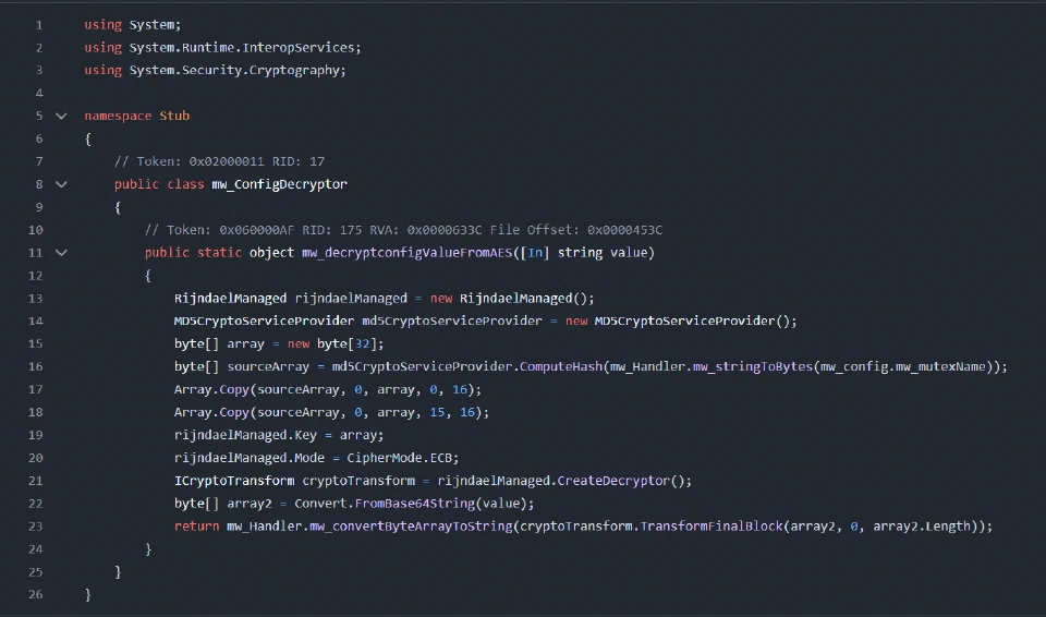 AES decryption method